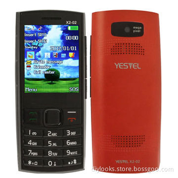 Hot Selling X2-02 Red, 2.2-inch Touch Screen Mobile Phone with Bluetooth, FM FunctionNew